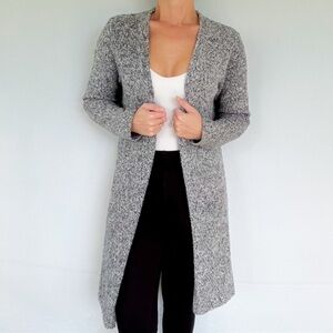 J. Crew gray wool blend long open drape front cardigan sweater size XS